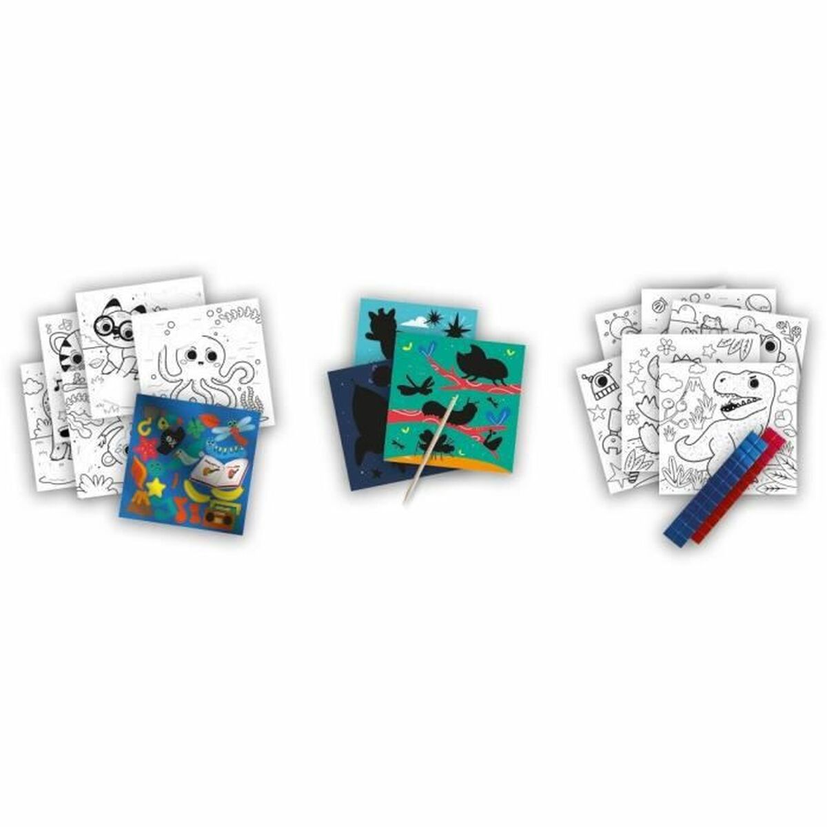 Desene pentru colorat SES Creative Activity Colouring Book 3 în 1 Notebook